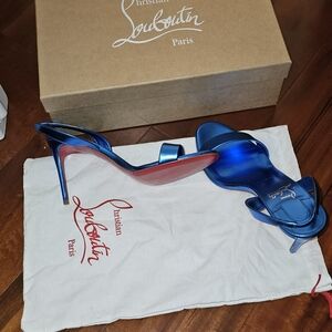 Christian Louboutin O Marylin Metallic Blue Alize Heels